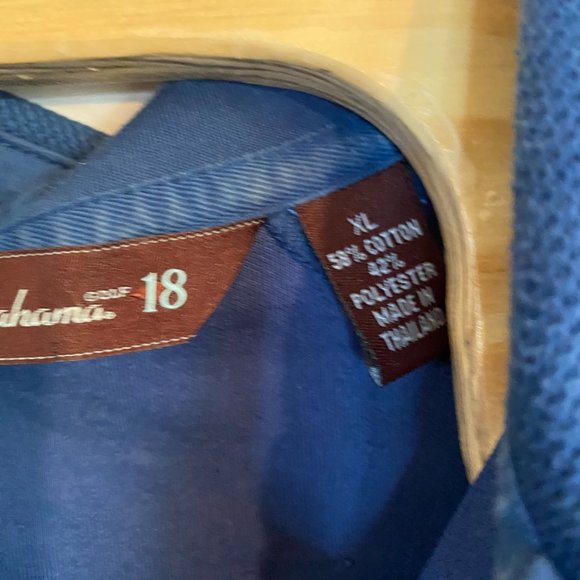 Tommy Bahama 18 Golf Blue Polo Shirt Mens Size X- Large Solid Blue - Picture 3 of 8